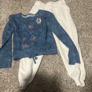 SO Blue and White Matching Sweatpants Set